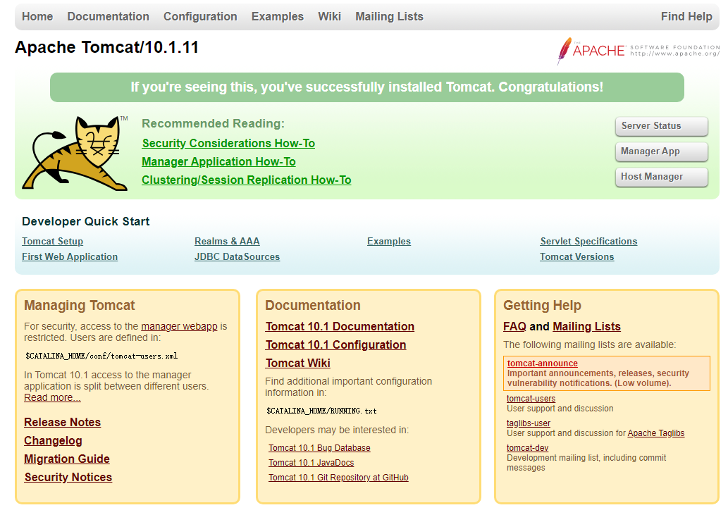 TomCat服务器运行成功